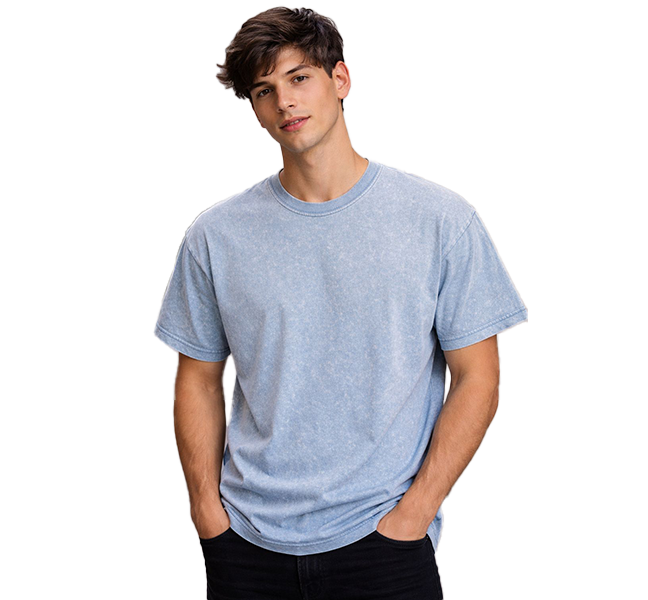 Men’s Acid Wash Short Sleeve T-Shirt | Blue