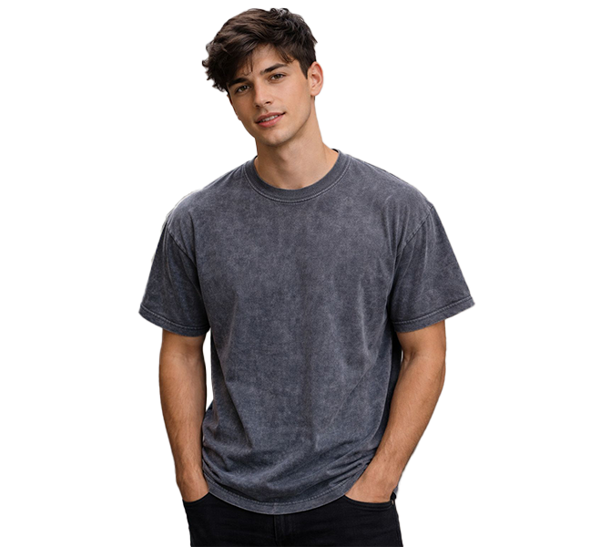 Men’s Acid Wash Short Sleeve T-Shirt | Gray